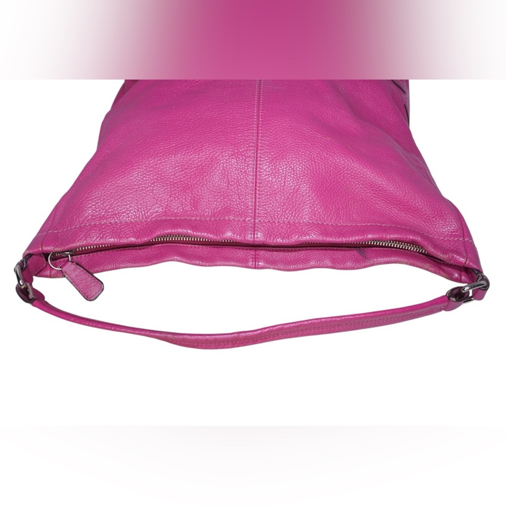 Coach Pink Park Pebble Leather Hobo Bag Magenta Fuchsia F23293 - Picture 13 of 16